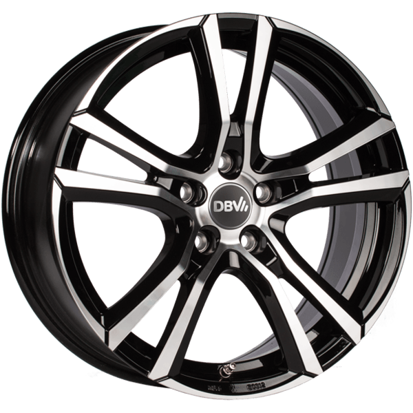 DBV Alufelge Andorra schwarz glänzend, front poliert 8x19 ET45 5x114.3 Nabe 74.1 KBA 51946