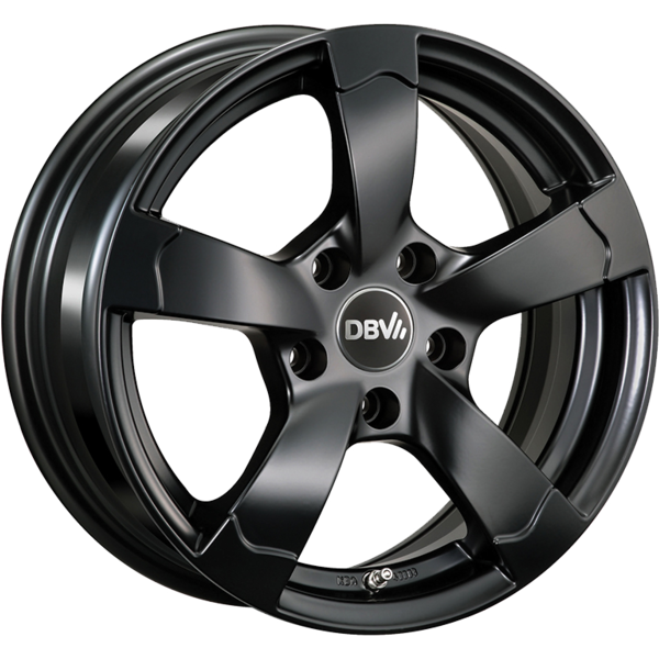 DBV Alufelge Torino II schwarz matt 7x16 ET40 5x114.3 Nabe 74.1 KBA 48883
