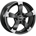 DBV Alufelge Torino II schwarz matt, poliert 7x16 ET35 4x100 Nabe 63.3 KBA 48883