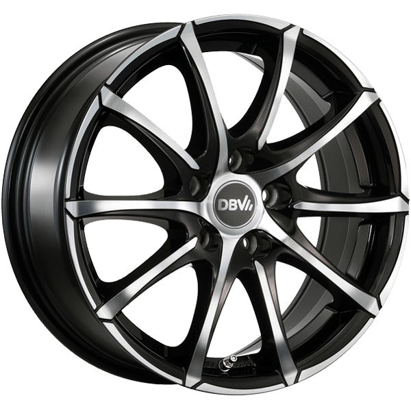 DBV Alufelge Tropez schwarz glänzend, front poliert 6.5x16 ET44 5x108 Nabe 74.1 KBA 49159