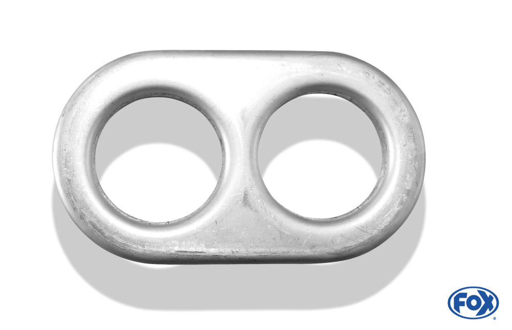 FoxDeckel aufgestellt für Endrohr flachoval 135x80mm - Loch: 2x45mm