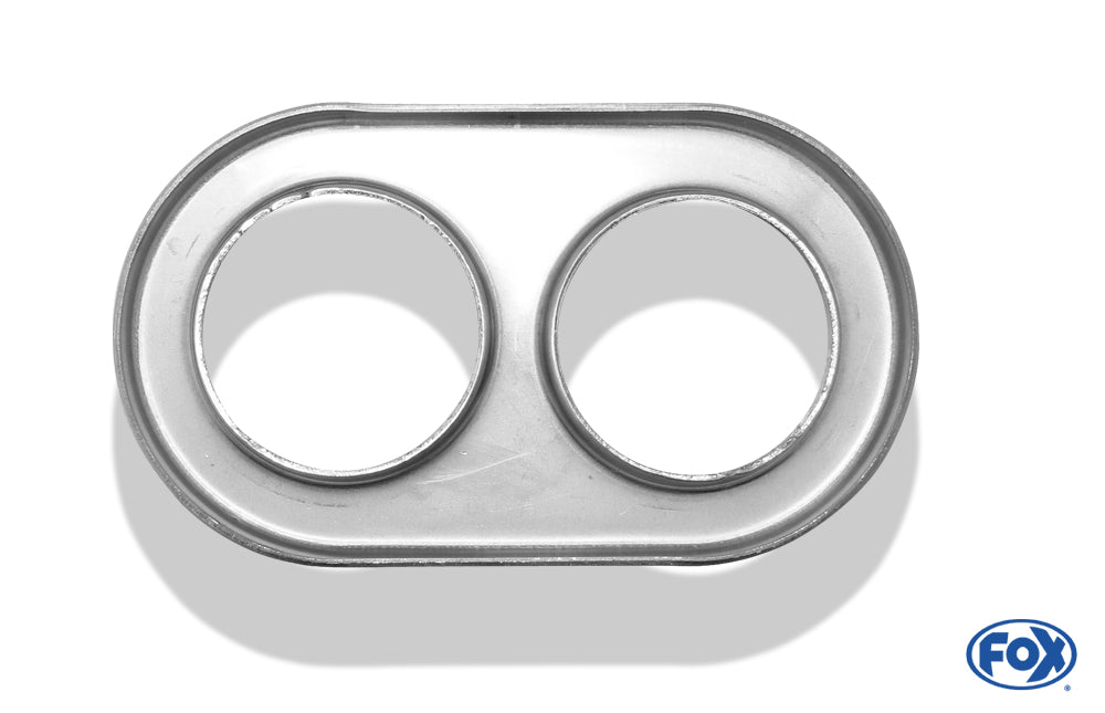 Fox Deckel aufgestellt für Endrohr flachoval 135x80mm - Loch: 2x45mm