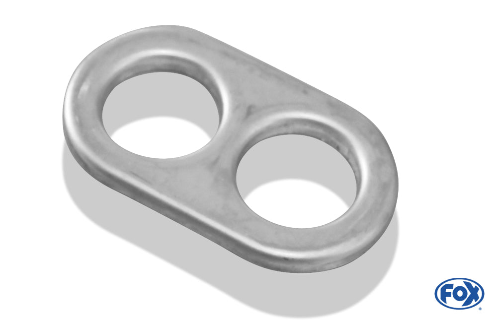 FoxDeckel aufgestellt für Endrohr flachoval 135x80mm - Loch: 2x45mm