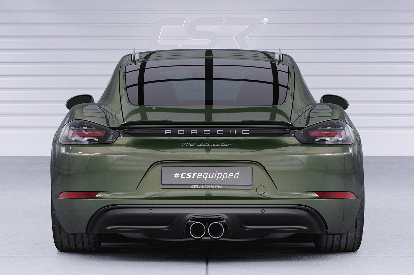 CSR Dachfinnen mit ABE für Porsche 718 Cayman 982 Coupe DF005-S Strukturiert schwarz matt (keine Lackierung erforderlich)