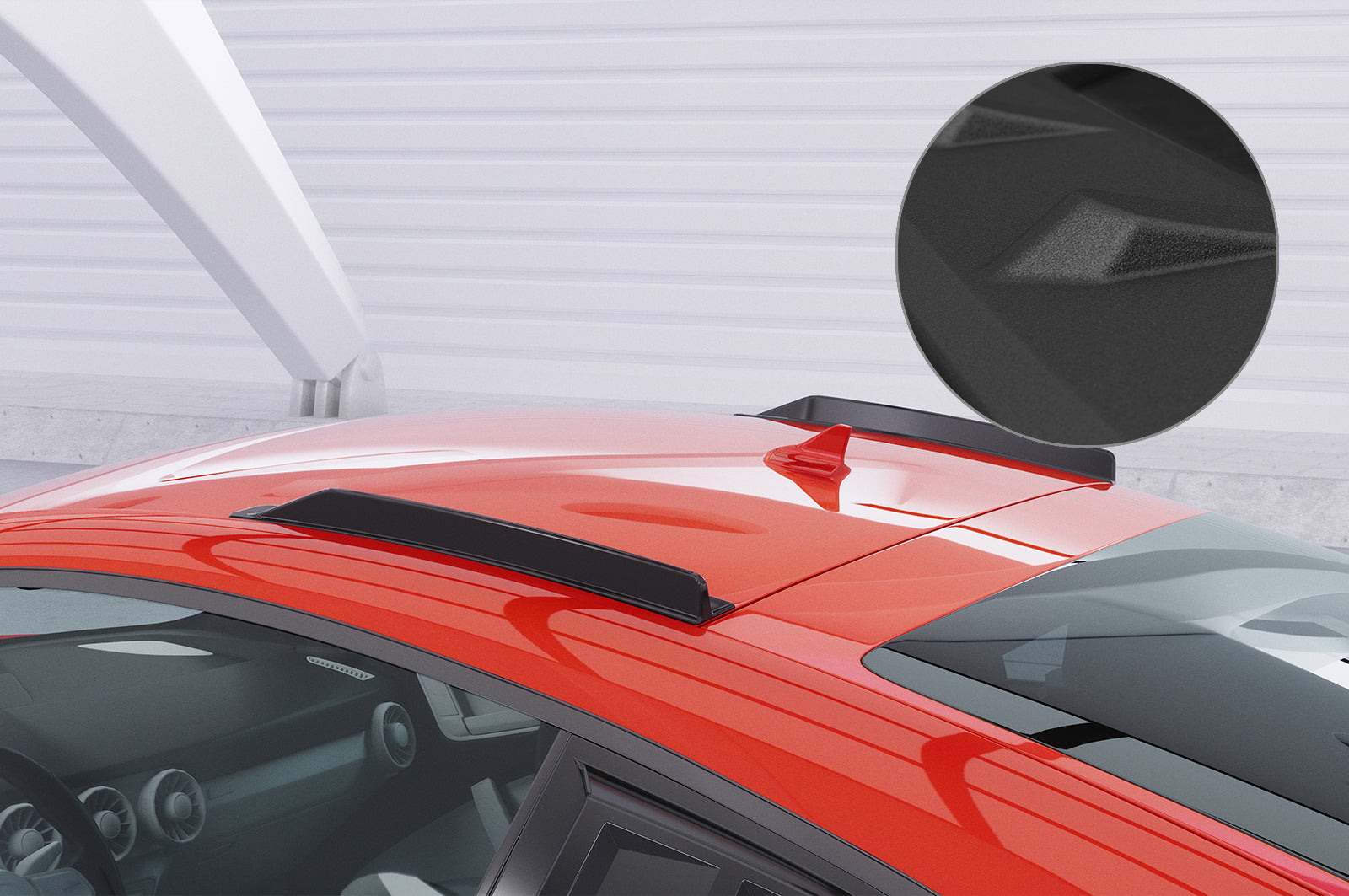 CSR Dachfinnen mit ABE für Audi TT / TTS / TTRS FV 8S Coupe DF014-S Strukturiert schwarz matt (keine Lackierung erforderlich)