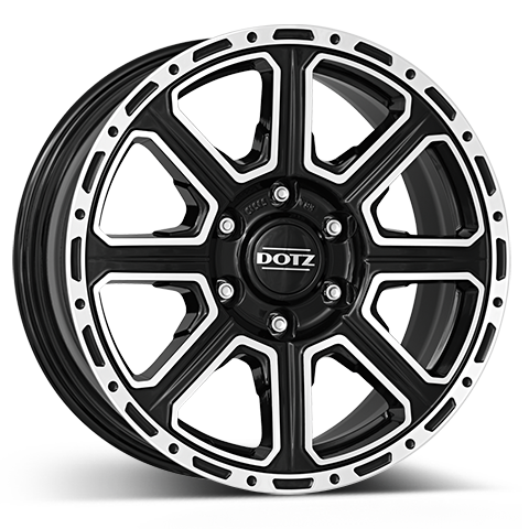 DOTZ Alufelge Kalahari dark black/polished 8x18 ET30 6x139.7 Nabe 93.1 KBA 53515