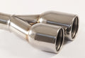 Friedrich Motorsport Endrohr 2x90mm rund gebördelt versetzt Länge: 300mm (unbearbeitet)