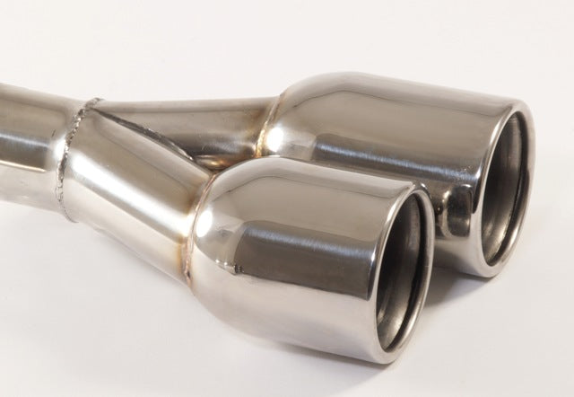 Friedrich Motorsport Endrohr 2x90mm rund gebördelt versetzt Länge: 300mm (unbearbeitet)