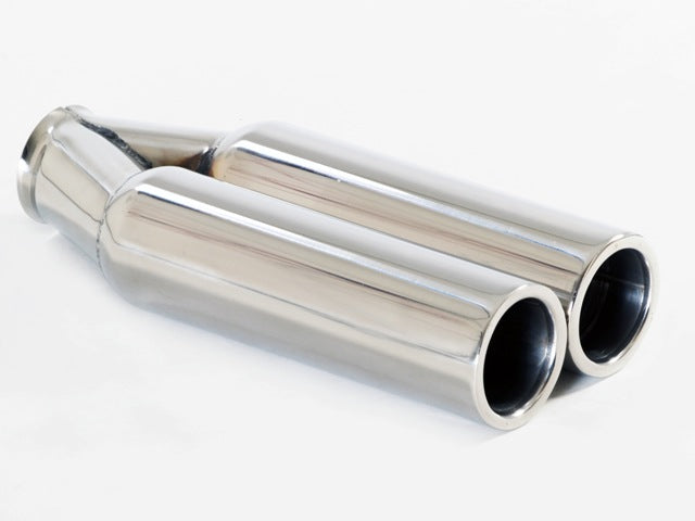 Friedrich Motorsport Endrohr 2x75mm rund breite flache Kante Länge: 340mm (unbearbeitet)