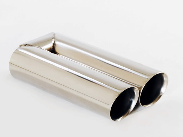 Friedrich Motorsport Endrohr 2x90mm rund schräg breite Kante Länge: 300mm (unbearbeitet)