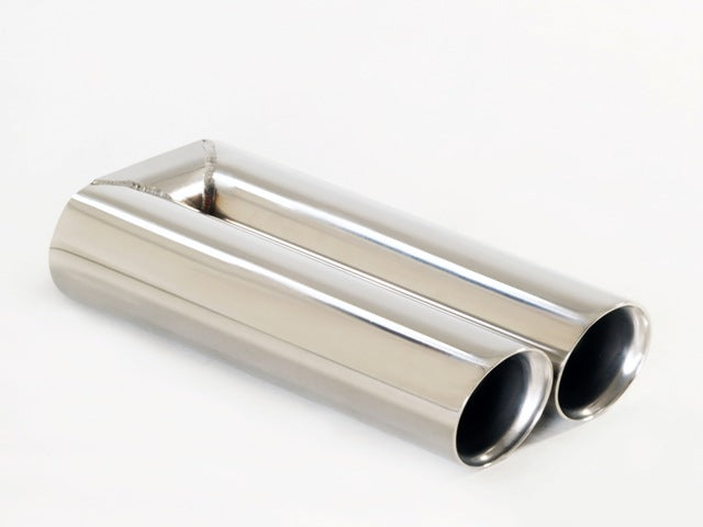 Friedrich Motorsport Endrohr 2x76mm rund schräg breite Kante Länge: 300mm (unbearbeitet)