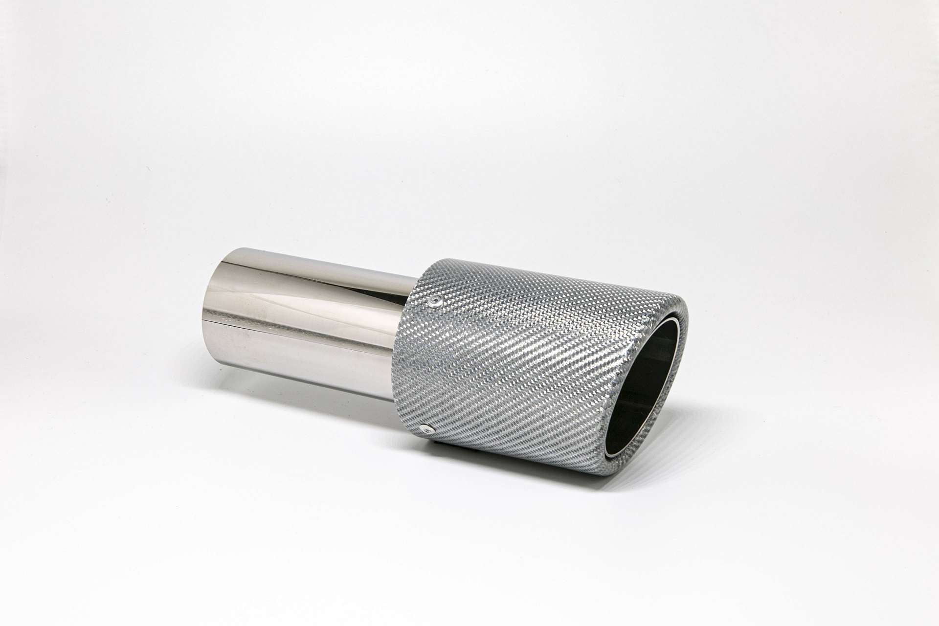 Friedrich Motorsport Endrohr 90mm rund Carbon abgeschrägt silber glänzend