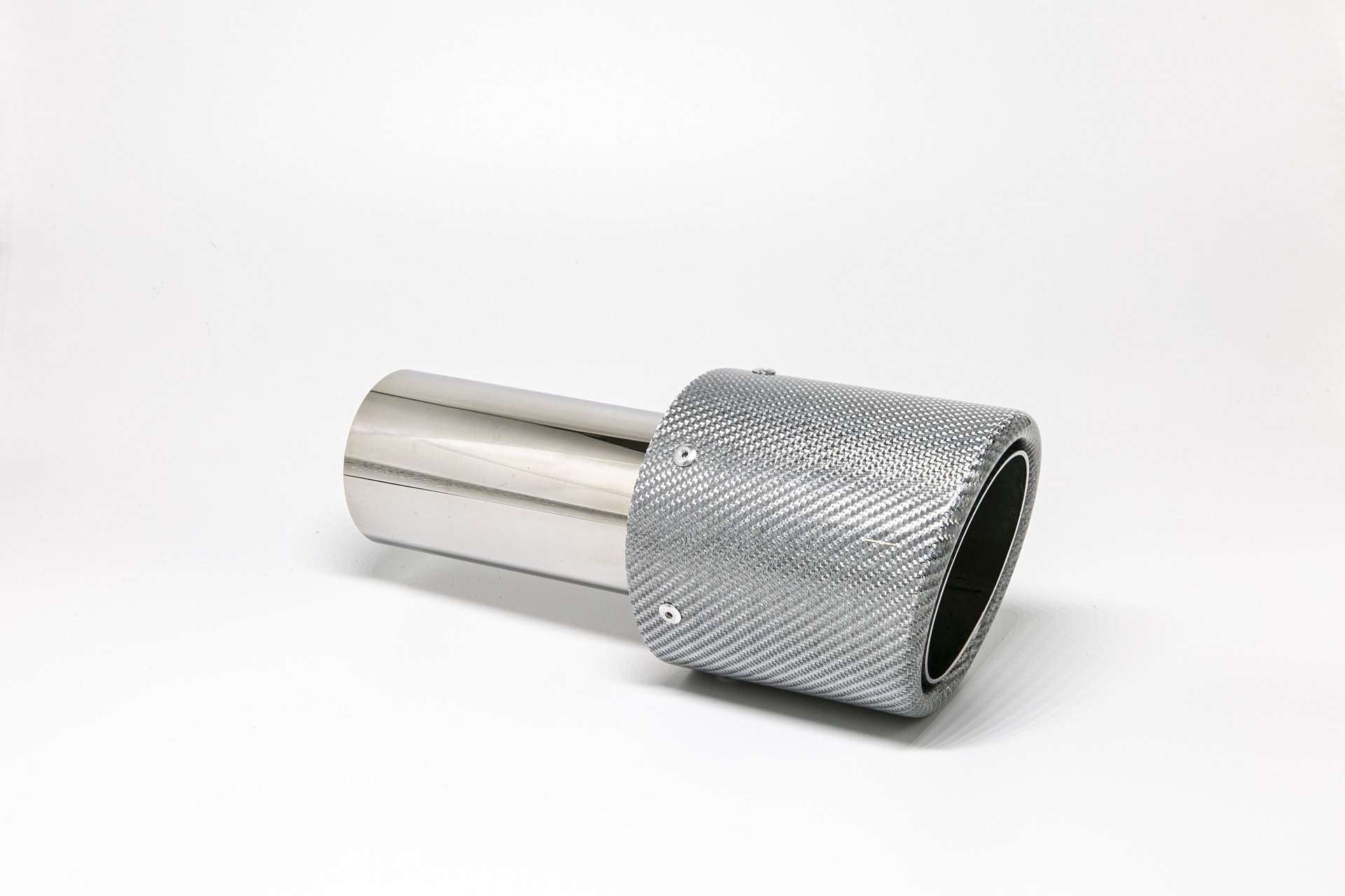 Friedrich Motorsport Endrohr 100mm rund Carbon abgeschrägt silber glänzend
