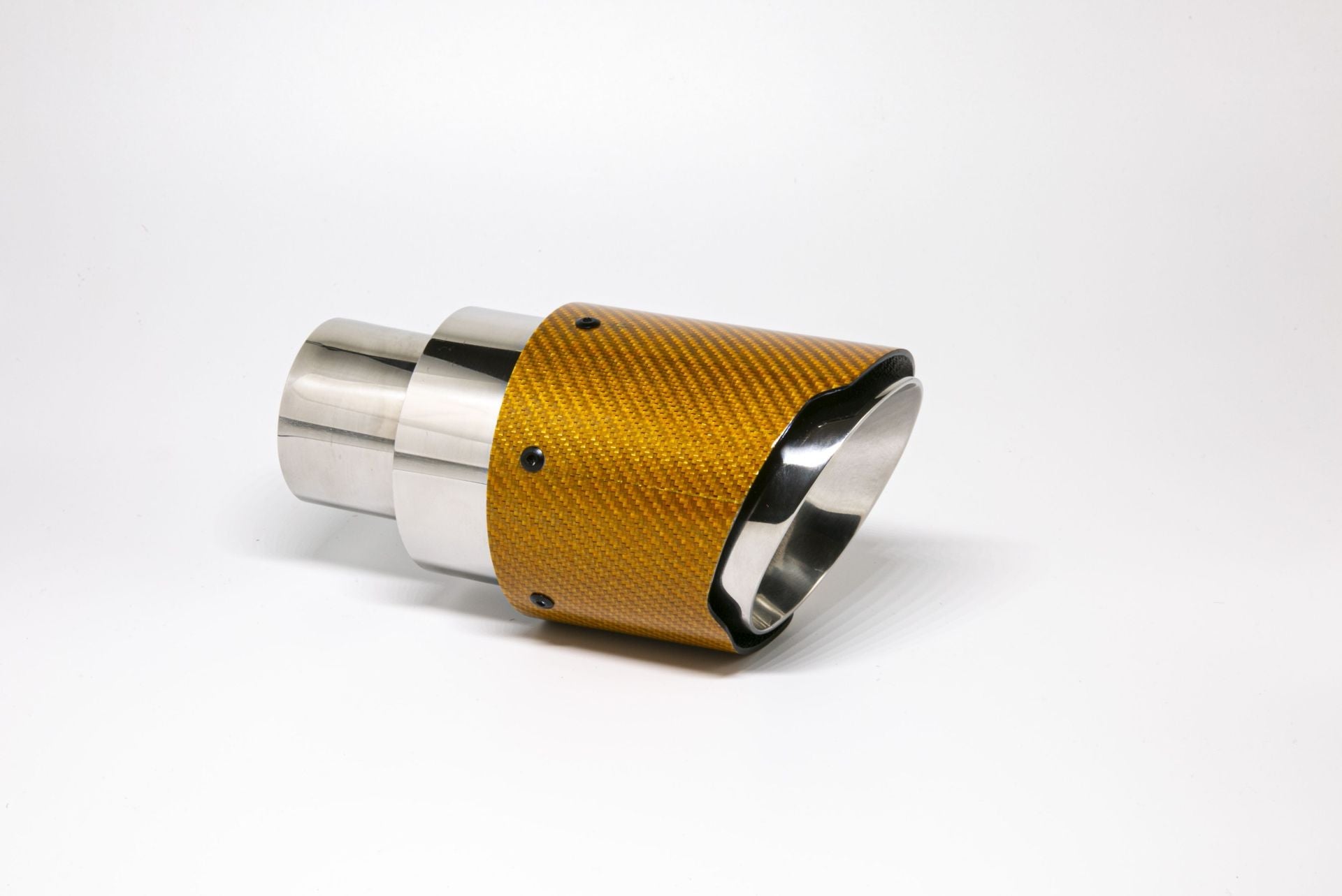 Friedrich Motorsport Endrohr 100mm rund Carbon breite Kante abgeschrägt orange glänzend