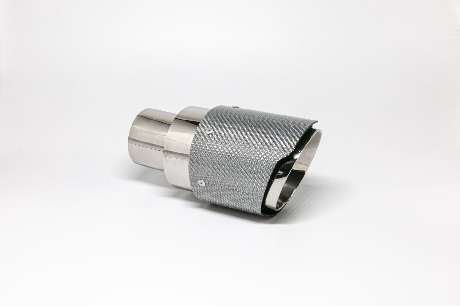 Friedrich Motorsport Endrohr 100mm rund Carbon breite Kante abgeschrägt silber glänzend