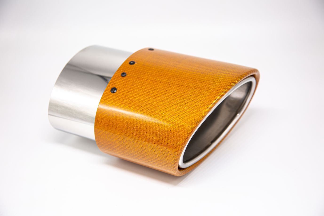 Friedrich Motorsport Endrohr 120x175mm oval Carbon seitlich abgeschrägt links, orange glänzend