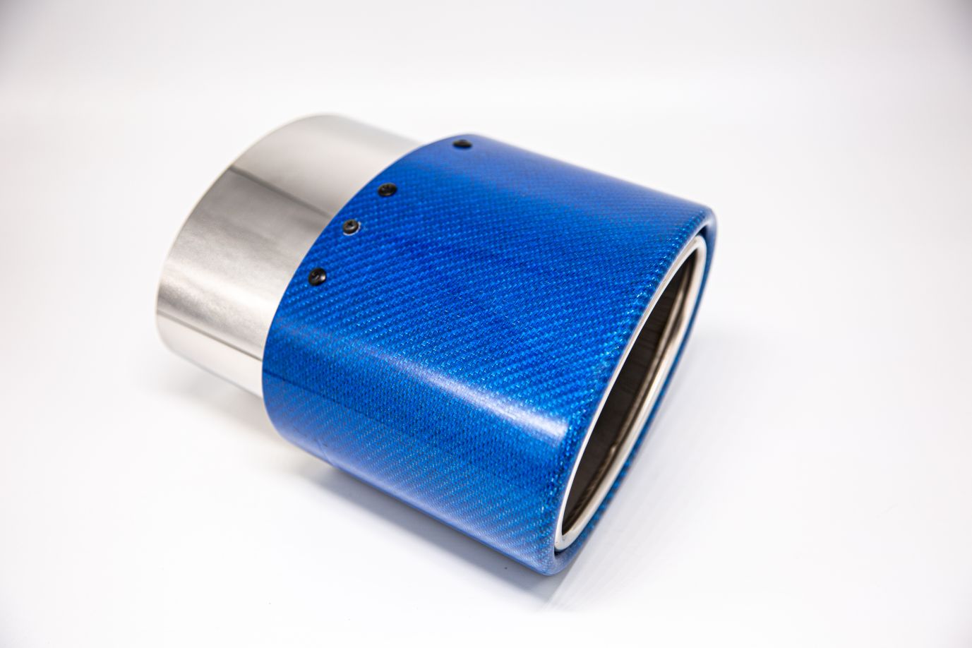 Friedrich Motorsport Endrohr 120x175mm oval Carbon seitlich abgeschrägt rechts, blau glänzend