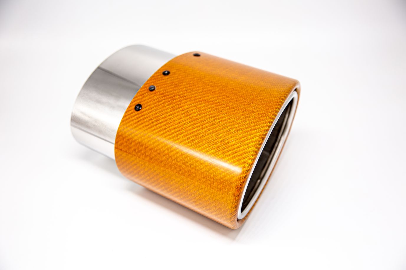 Friedrich Motorsport Endrohr 120x175mm oval Carbon seitlich abgeschrägt rechts, orange glänzend