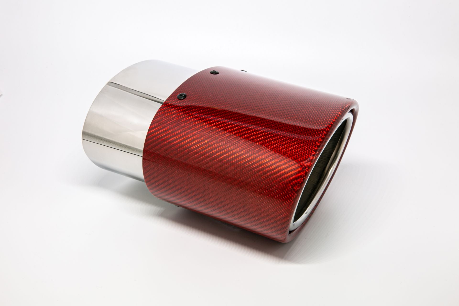 Friedrich Motorsport Endrohr 120x175mm oval Carbon seitlich abgeschrägt rechts, rot glänzend