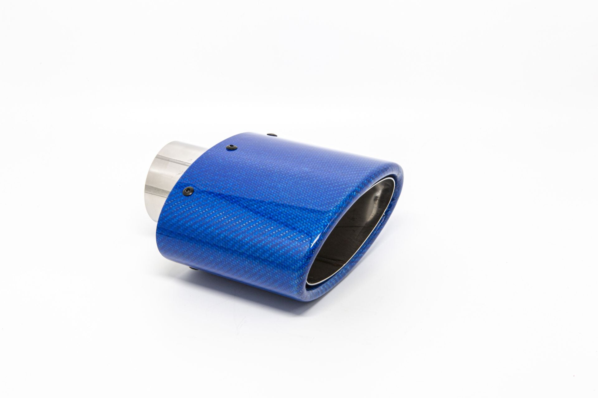 Friedrich Motorsport Endrohr 82x152mm oval Carbon abgeschrägt blau glänzend