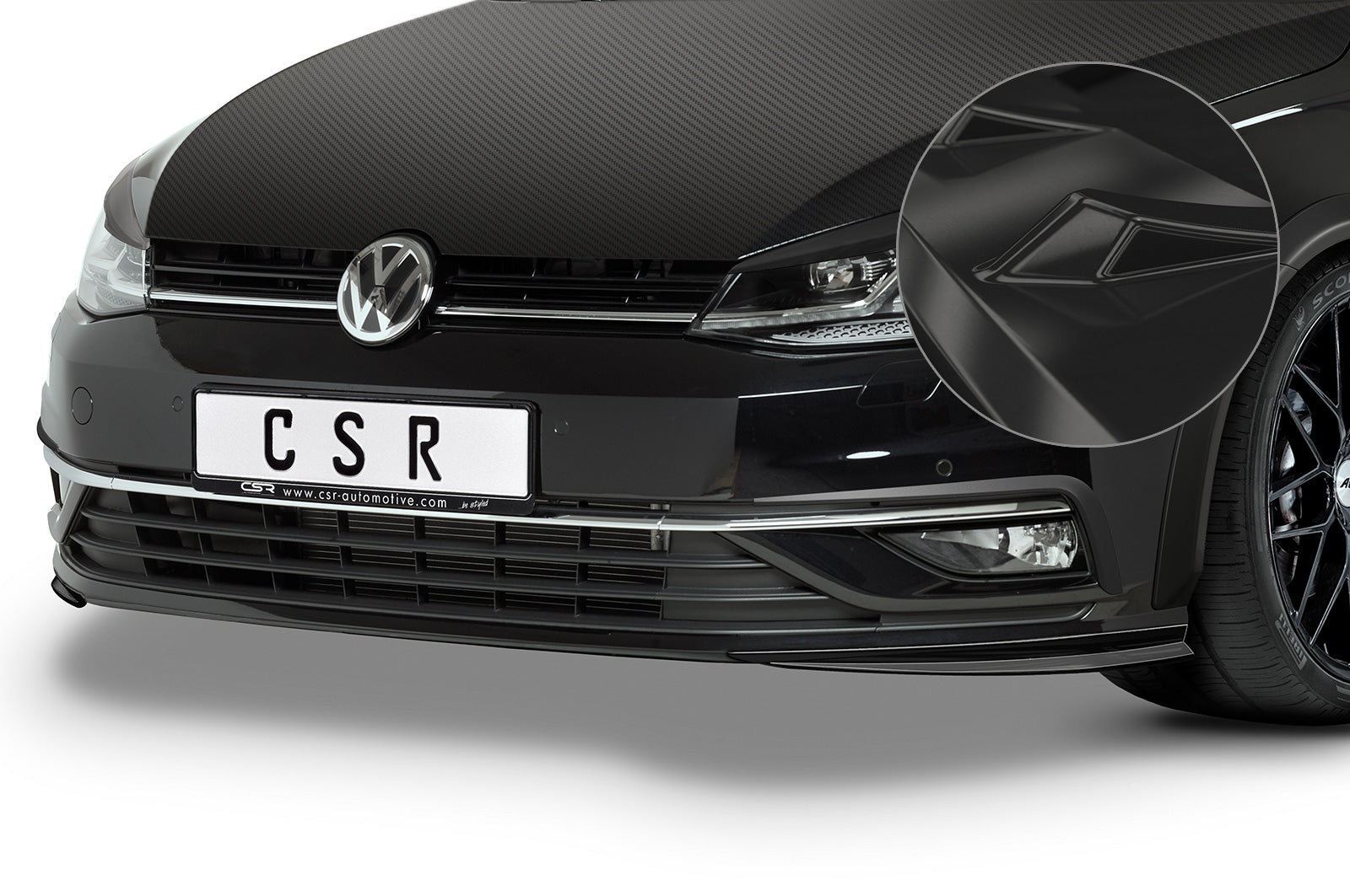 CSR Frontansatz für VW Golf 7 Basis FA285-G Glossy schwarz Hochglanz (keine Lackierung erforderlich)