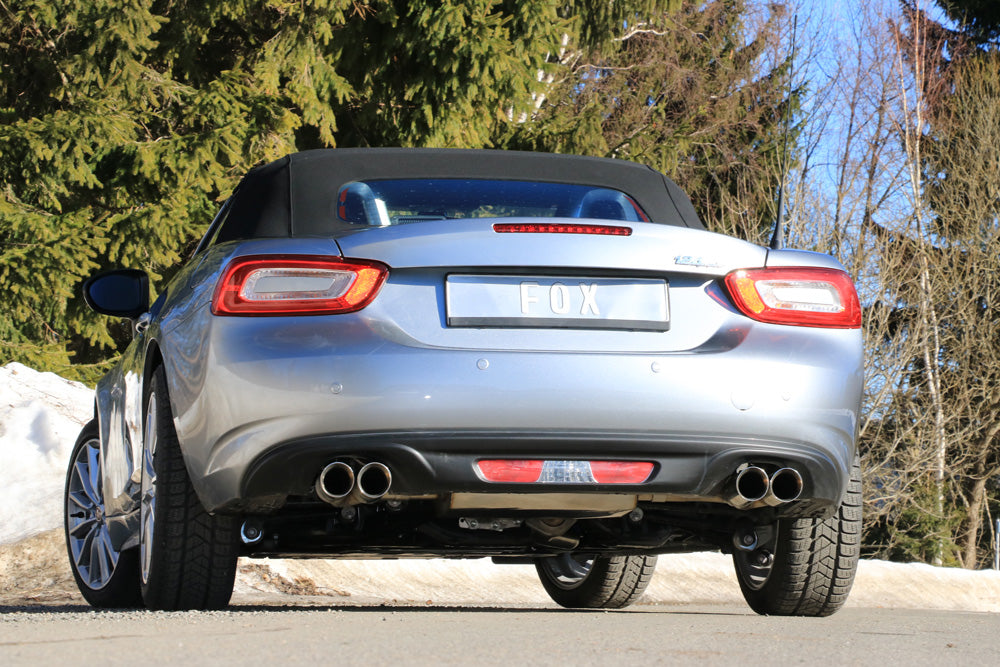 Fox passend fürFiat 124 Spider Endschalldämpfer quer Ausgang rechts/links - 2x76 Typ 25 rechts/links
