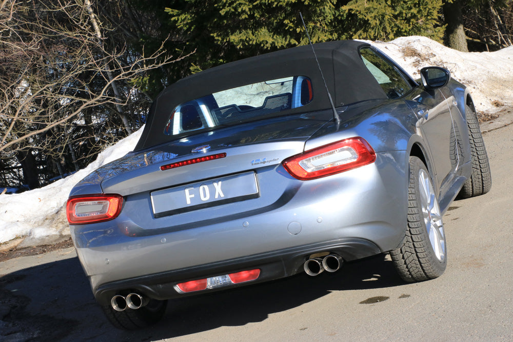 Fox passend fürFiat 124 Spider Endschalldämpfer quer Ausgang rechts/links - 2x76 Typ 25 rechts/links