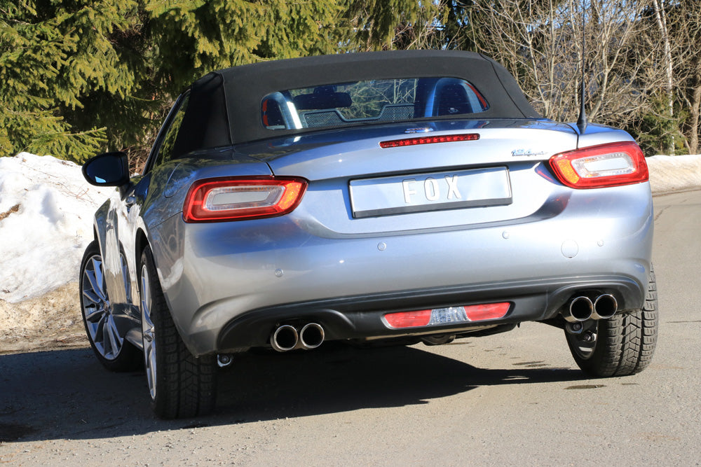 Fox passend fürFiat 124 Spider Endschalldämpfer quer Ausgang rechts/links - 2x76 Typ 25 rechts/links