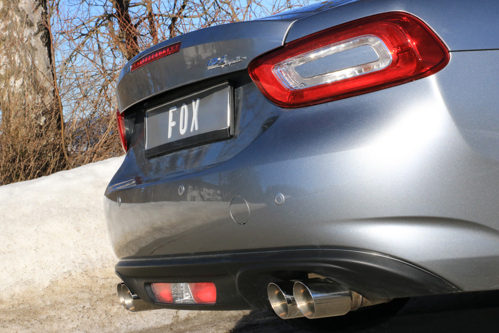 Fox passend fürFiat 124 Spider Endschalldämpfer quer Ausgang rechts/links - 2x76 Typ 25 rechts/links