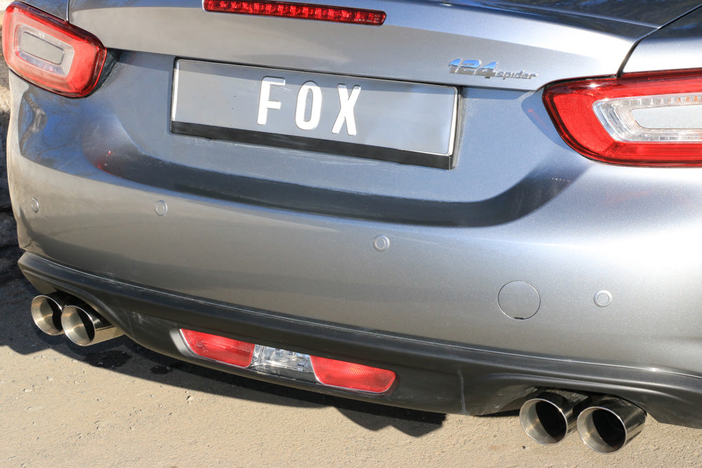 Fox passend fürFiat 124 Spider Endschalldämpfer quer Ausgang rechts/links - 2x76 Typ 25 rechts/links