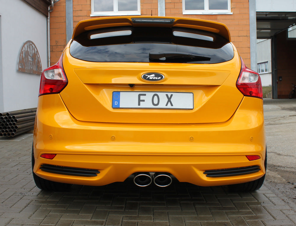 Fox passend fürFord Focus III ST Fließheck Diesel Endschalldämpfer quer Ausgang mittig inkl. Verbindungsrohr - 2x115x85 Typ 32 mittig