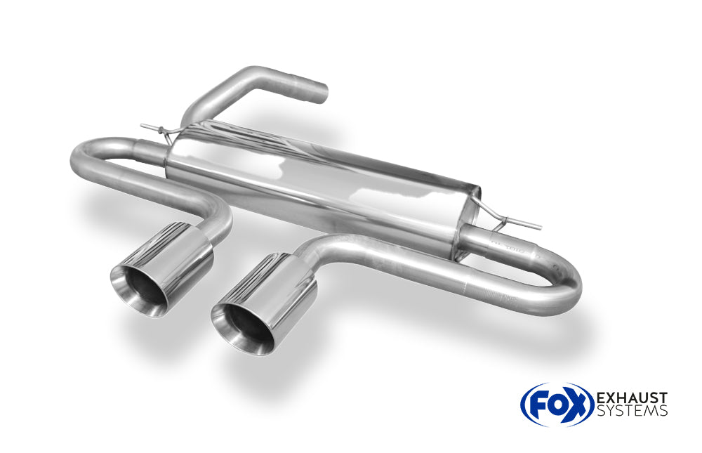 Fox passend fürFord Focus III ST Fließheck Diesel Endschalldämpfer quer Ausgang mittig inkl. Verbindungsrohr - 2x100 Typ 25 mittig