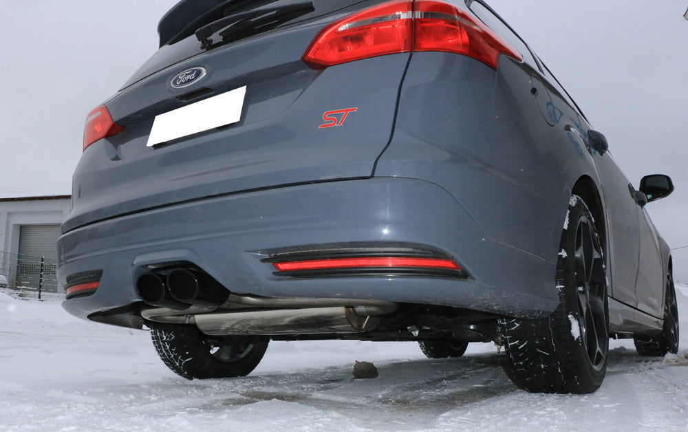 Fox passend fürFord Focus III ST Turnier Endschalldämpfer quer Ausgang mittig - 2x115x85 Typ 32 mittig schwarz beschichtet