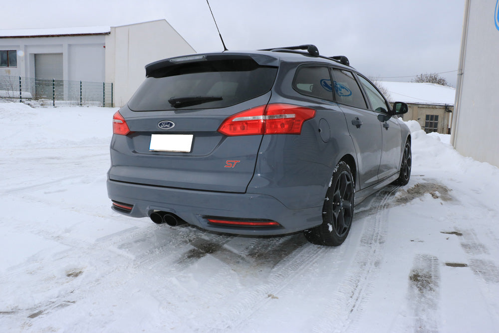 Fox passend fürFord Focus III ST Turnier Diesel Endschalldämpfer quer Ausgang mittig - 2x115x85 Typ 32 mittig schwarz beschichtet