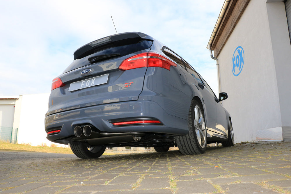 Fox passend fürFord Focus III ST Turnier Diesel Endschalldämpfer quer Ausgang mittig - 2x100 Typ 25 mittig