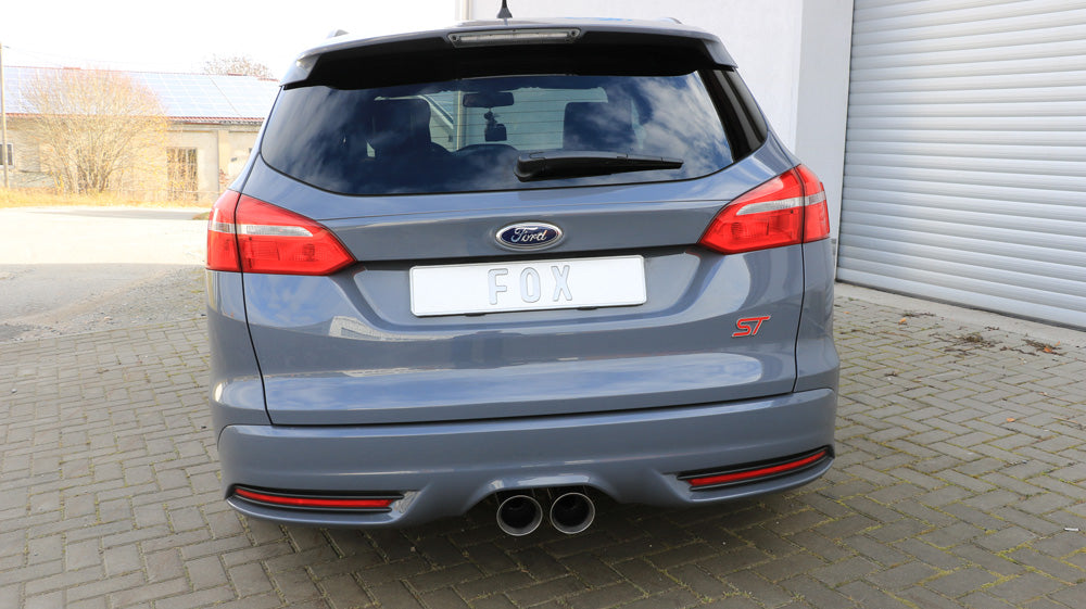 Fox passend für Ford Focus III ST Turnier Diesel Endschalldämpfer quer Ausgang mittig - 2x100 Typ 25 mittig