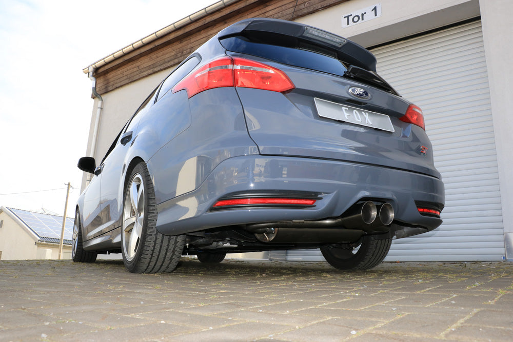 Fox passend fürFord Focus III ST Turnier Diesel Endschalldämpfer quer Ausgang mittig - 2x100 Typ 25 mittig