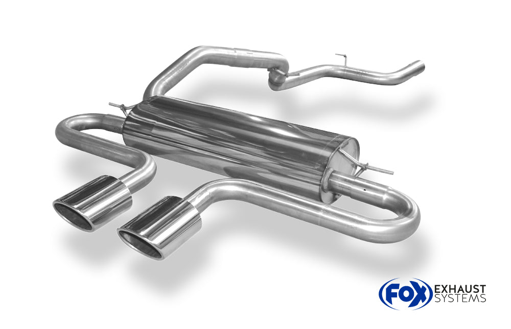 Fox passend für Ford Focus III ST Turnier Diesel Endschalldämpfer quer Ausgang mittig - 2x115x85 Typ 32 mittig