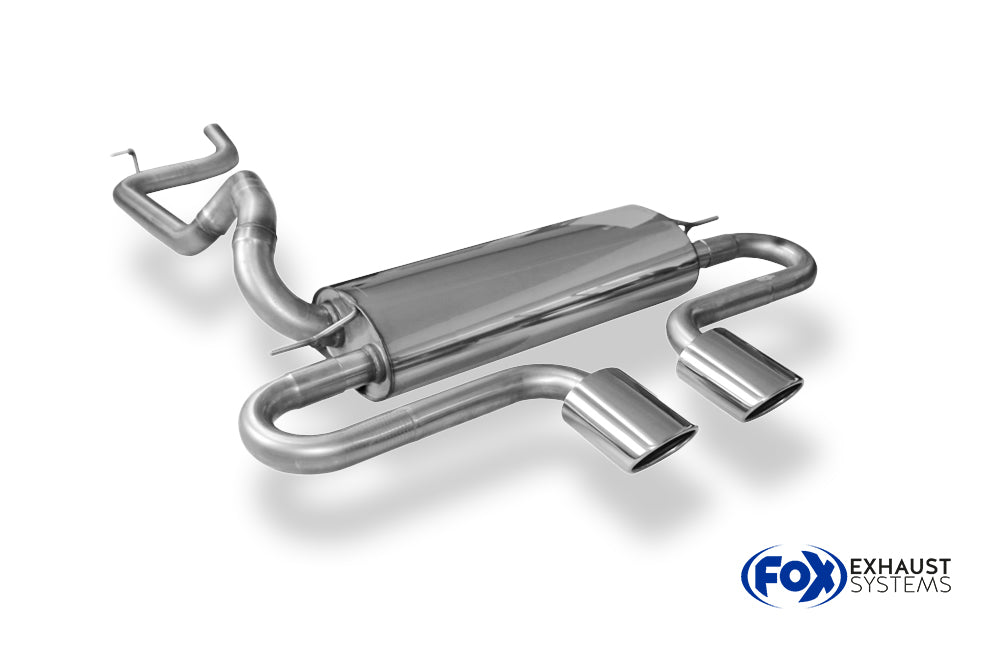 Fox passend fürFord Focus III ST Fließheck Diesel Endschalldämpfer quer Ausgang mittig inkl. Verbindungsrohr - 2x115x85 Typ 32 mittig