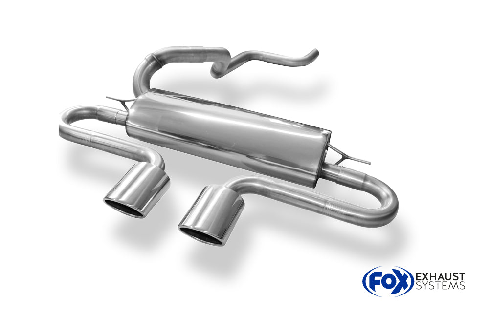 Fox passend fürFord Focus III ST Fließheck Diesel Endschalldämpfer quer Ausgang mittig inkl. Verbindungsrohr - 2x115x85 Typ 32 mittig