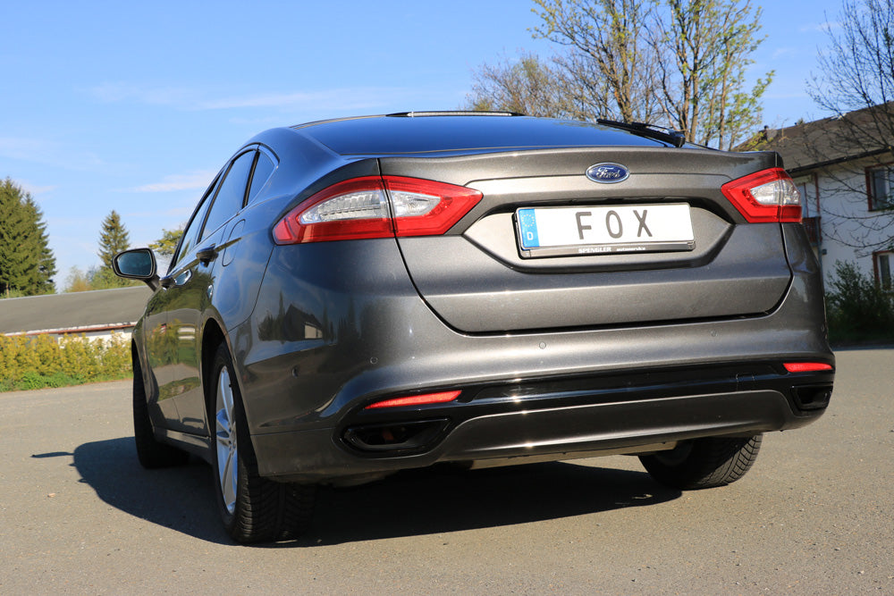 Fox passend fürMondeo V Schrägheck/ Turnier/ Stufenheck Endschalldämpfer quer Ausgang rechts/links - Ausgang der Endrohre in der originalen Stoßstange