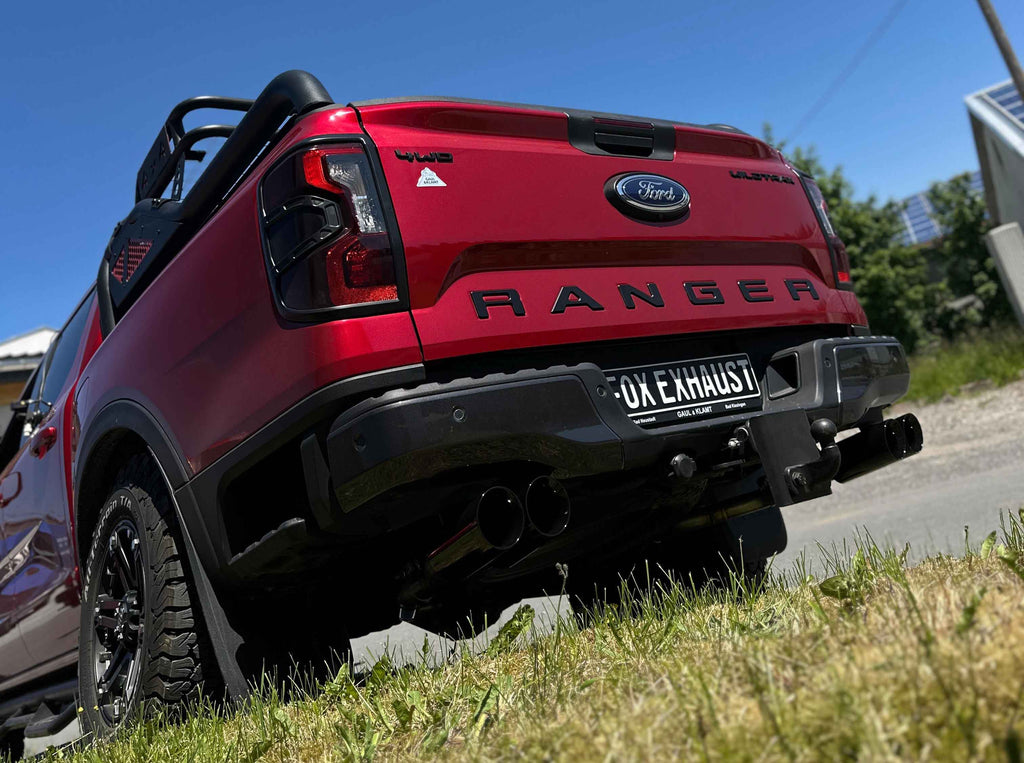 Fox passend fürFord Ranger 2AB/ VW Amarok T1 Endrohrsystem Ausgang rechts/links passend auf den originalen Endschalldämpfer - 2x100 Typ 25 rechts/links schwarz