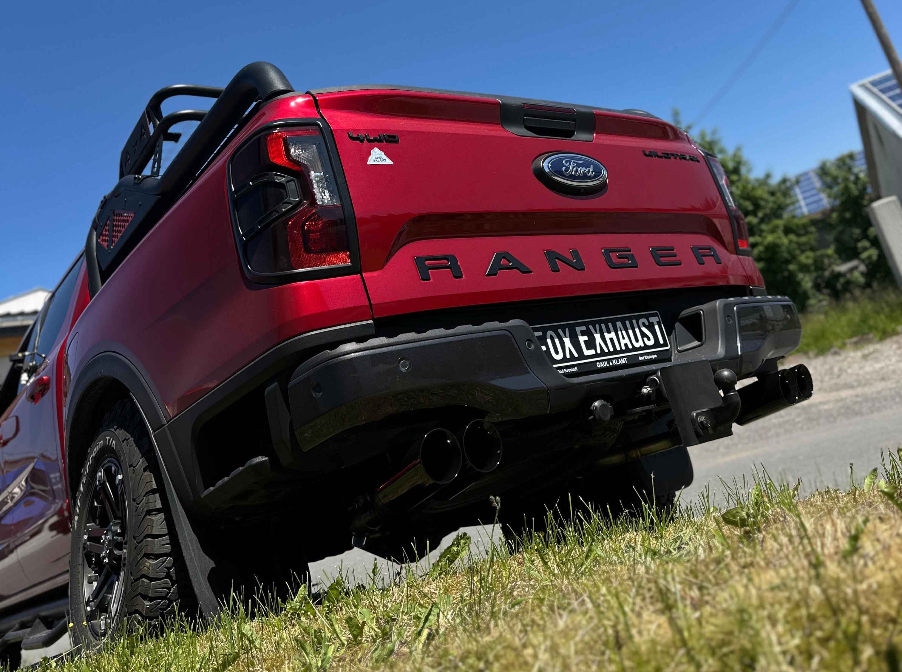 Fox passend fürFord Ranger 2AB/ VW Amarok T1 Endrohrsystem Ausgang rechts/links passend auf den originalen Endschalldämpfer - 2x100 Typ 25 rechts/links schwarz
