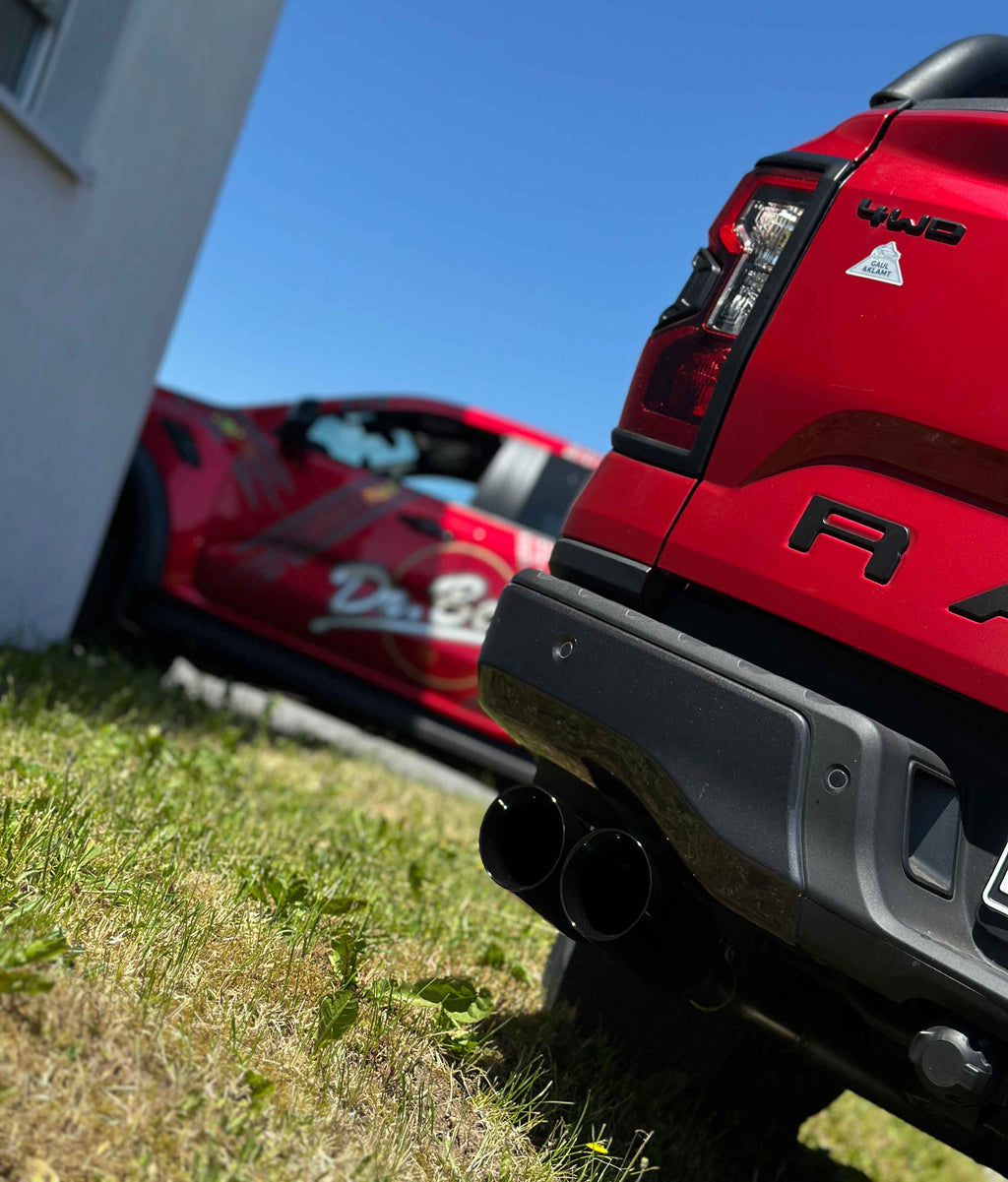 Fox passend fürFord Ranger 2AB/ VW Amarok T1 Endrohrsystem Ausgang rechts/links passend auf den originalen Endschalldämpfer - 2x100 Typ 25 rechts/links schwarz