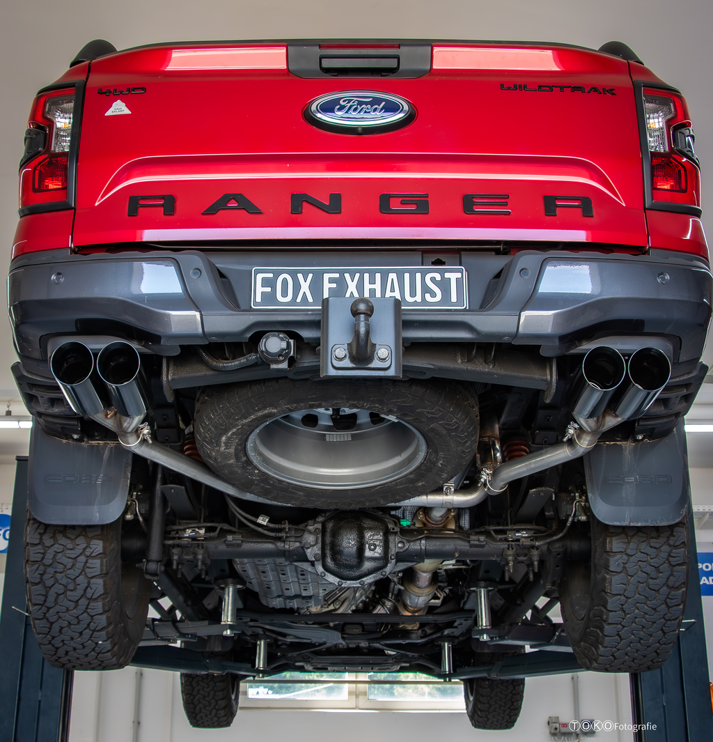 Fox passend fürFord Ranger 2AB/ VW Amarok T1 Endrohrsystem Ausgang rechts/links passend auf den originalen Endschalldämpfer - 2x100 Typ 25 rechts/links schwarz