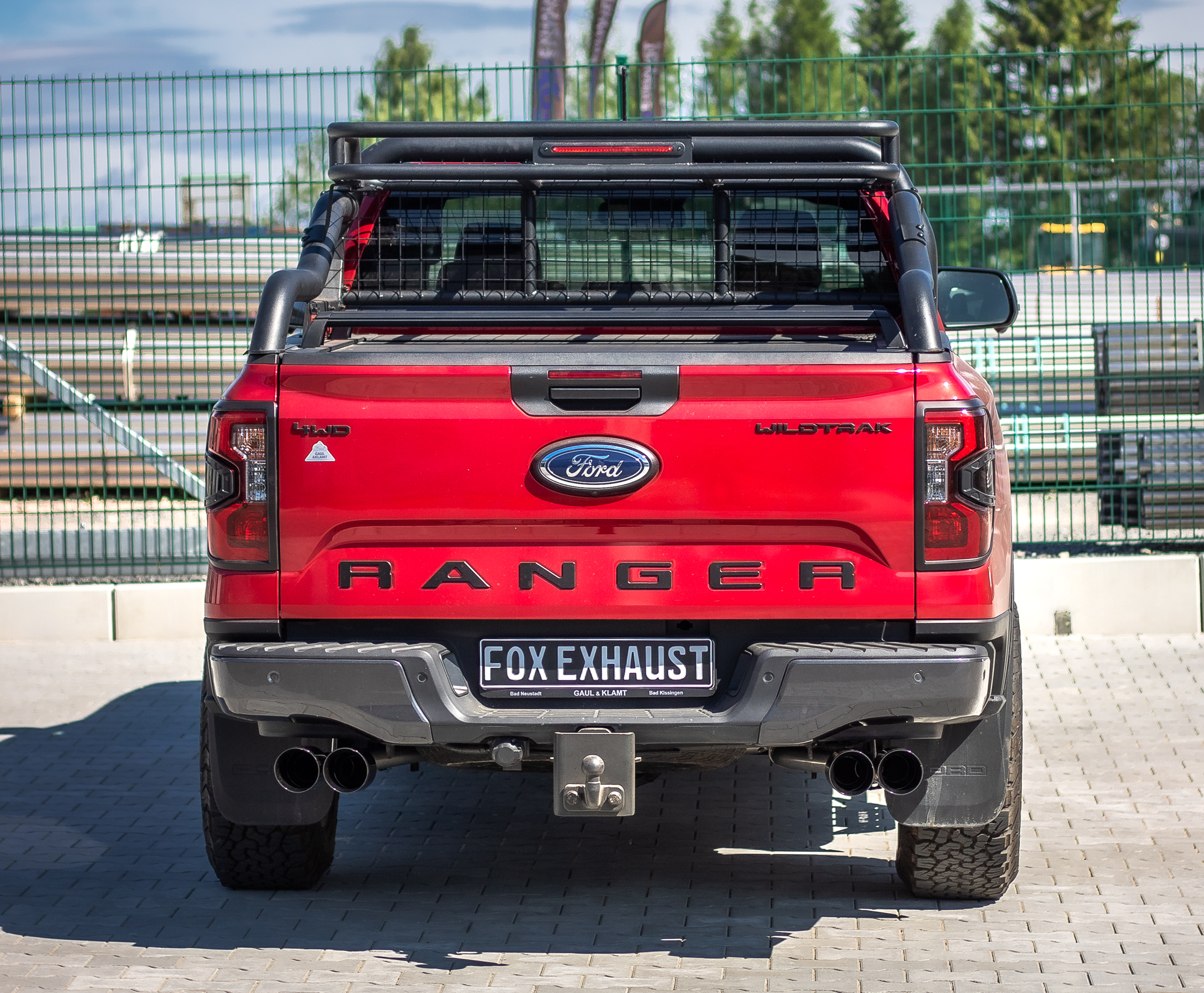 Fox passend für Ford Ranger 2AB/ VW Amarok T1 Endrohrsystem Ausgang rechts/links passend auf den originalen Endschalldämpfer - 2x100 Typ 25 rechts/links schwarz
