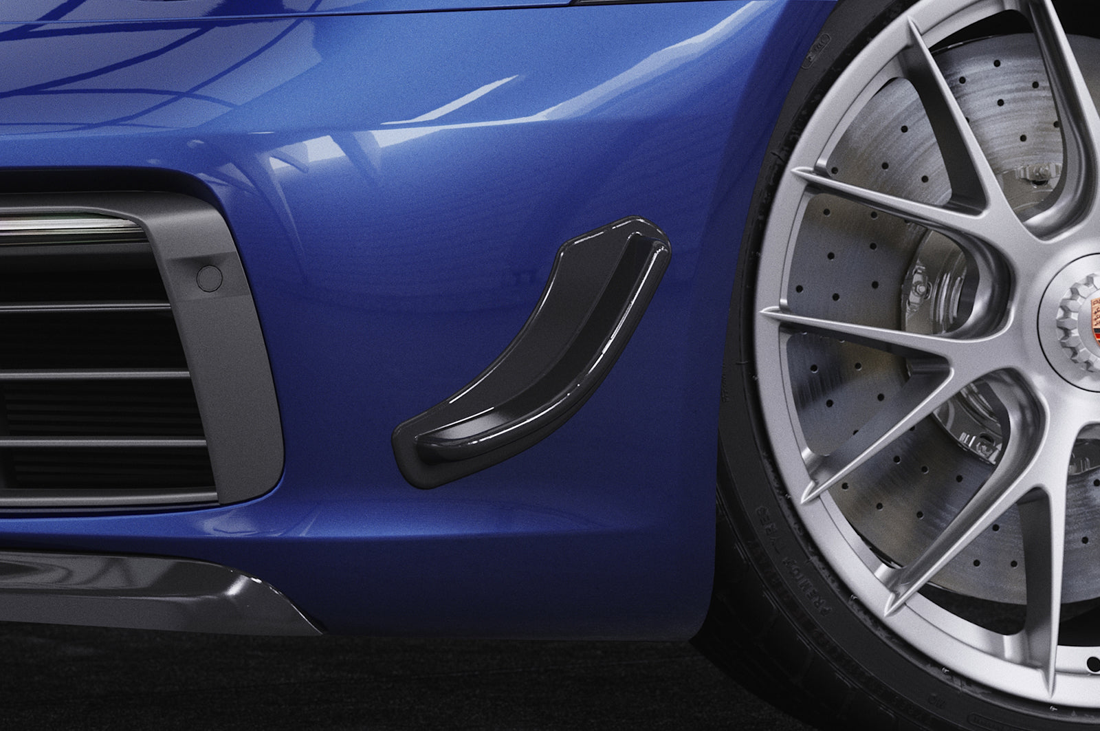 CSR Performance Flaps mit ABE für Porsche 911 / 992/991/997/996, Boxster 981, Cayman 981C FP015-S Strukturiert schwarz matt (keine Lackierung erforderlich)