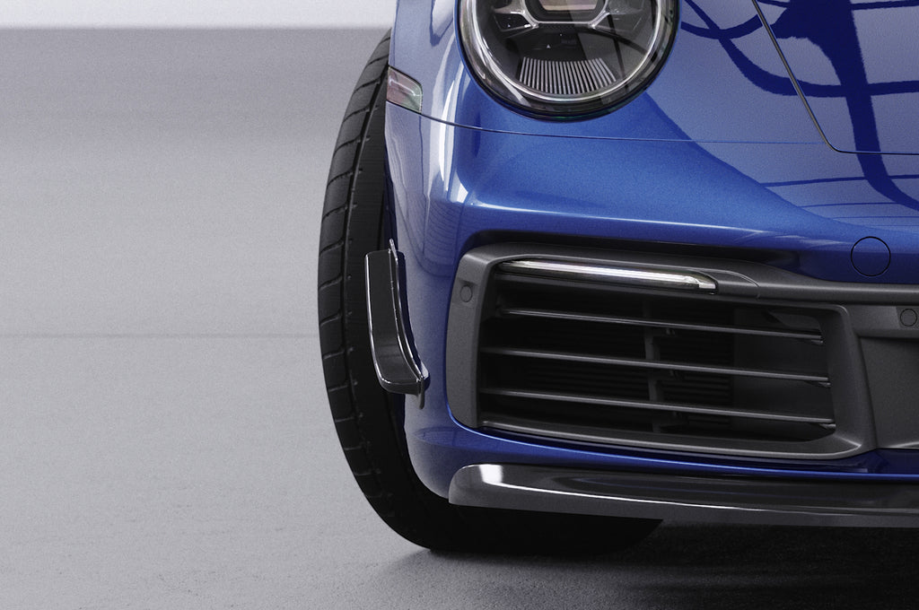 CSR Performance Flaps mit ABE für Porsche 911 / 992/991/997/996, Boxster 981, Cayman 981C FP015-C Carbon Look Hochglanz (keine Lackierung erforderlich)