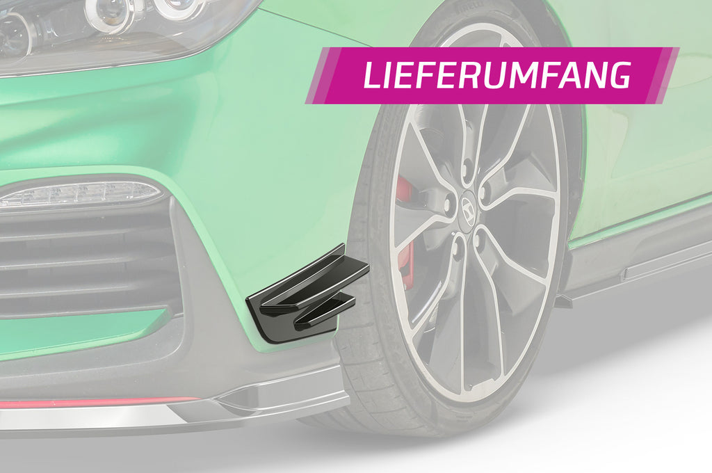 CSR Performance Flaps mit ABE für Hyundai I30 (PD) N/N-Line FP016-G Glossy schwarz Hochglanz (keine Lackierung erforderlich)