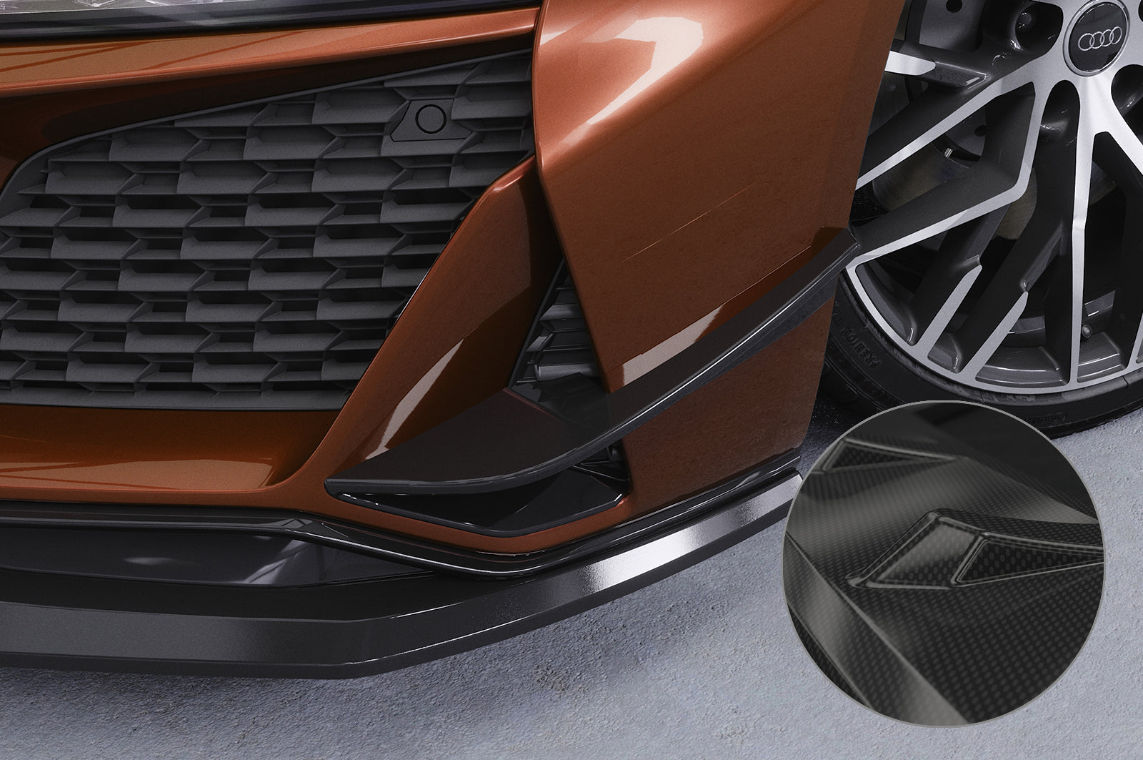 CSR Performance Flaps mit ABE für Audi R8 (Typ 4S) Facelift FP020-C Carbon Look Hochglanz (keine Lackierung erforderlich)